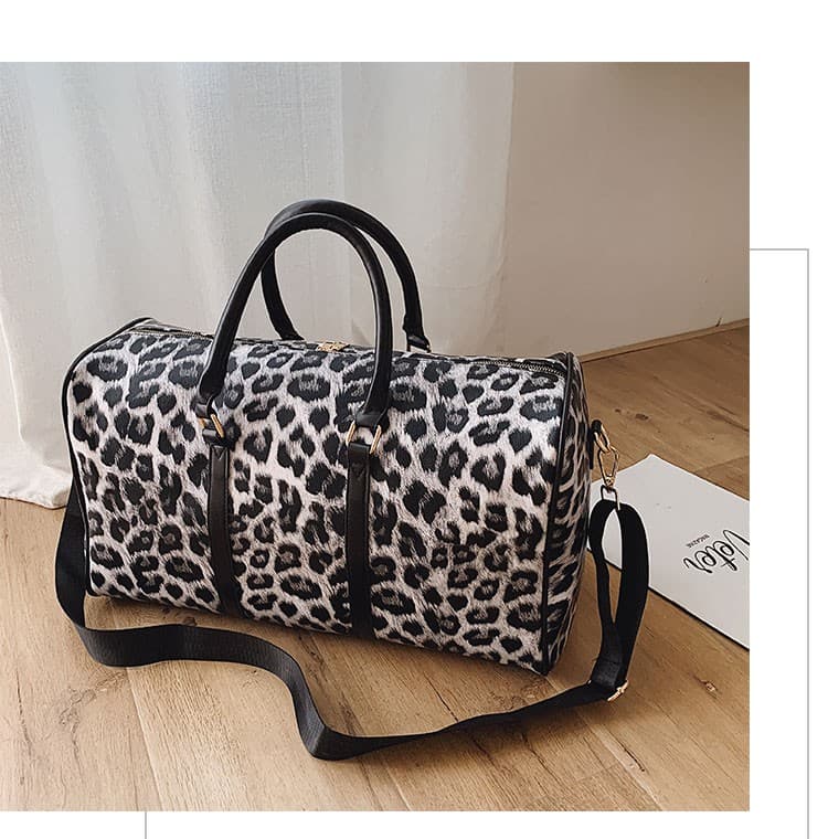 Leopard Print Weekender Travel Duffle Bag