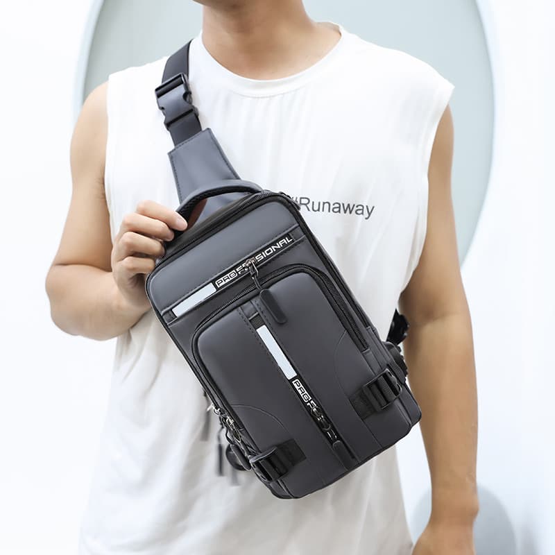 831-1 Chest Bag for Man Model Front Presentation