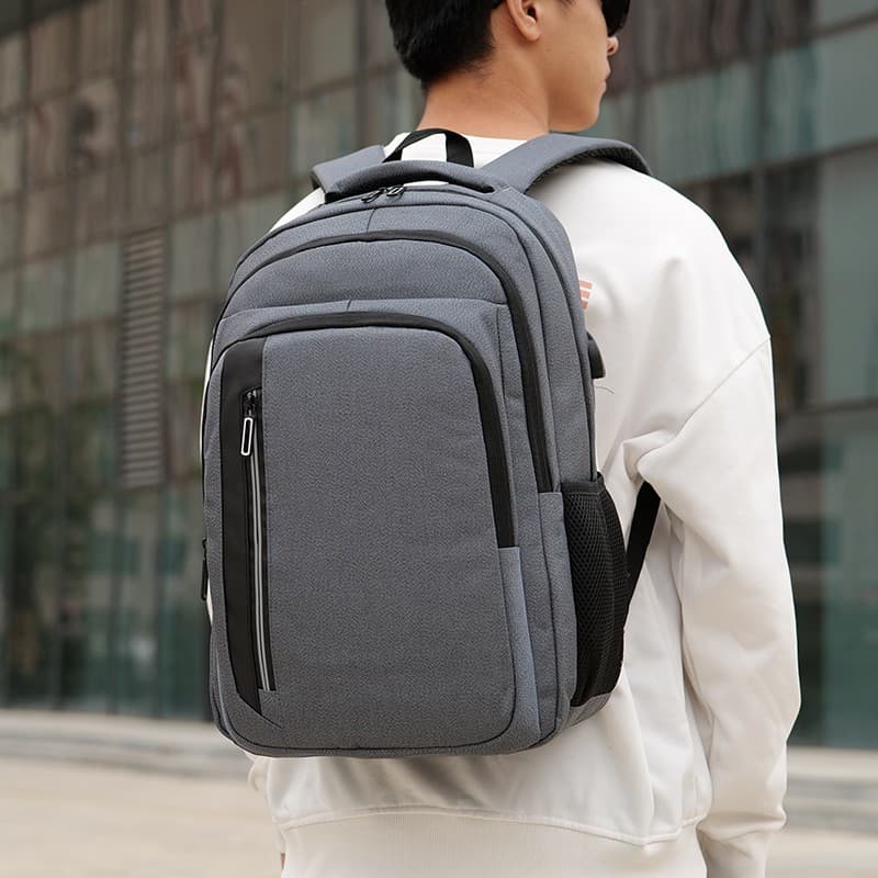 722 Stylish Laptop Backpacks for Guys Gray Main Display