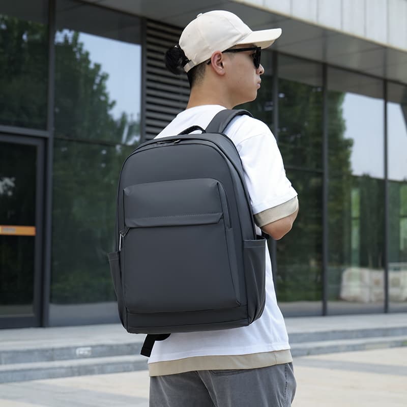 6008 Lightweight Backpack  Model With Gray Pack Display