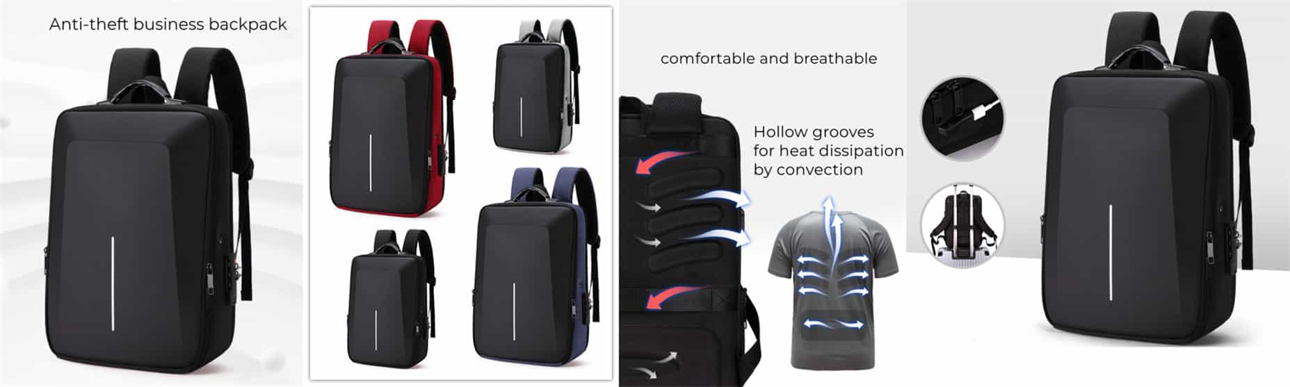 Anti-theft Hard Shell Laptop Backpack 