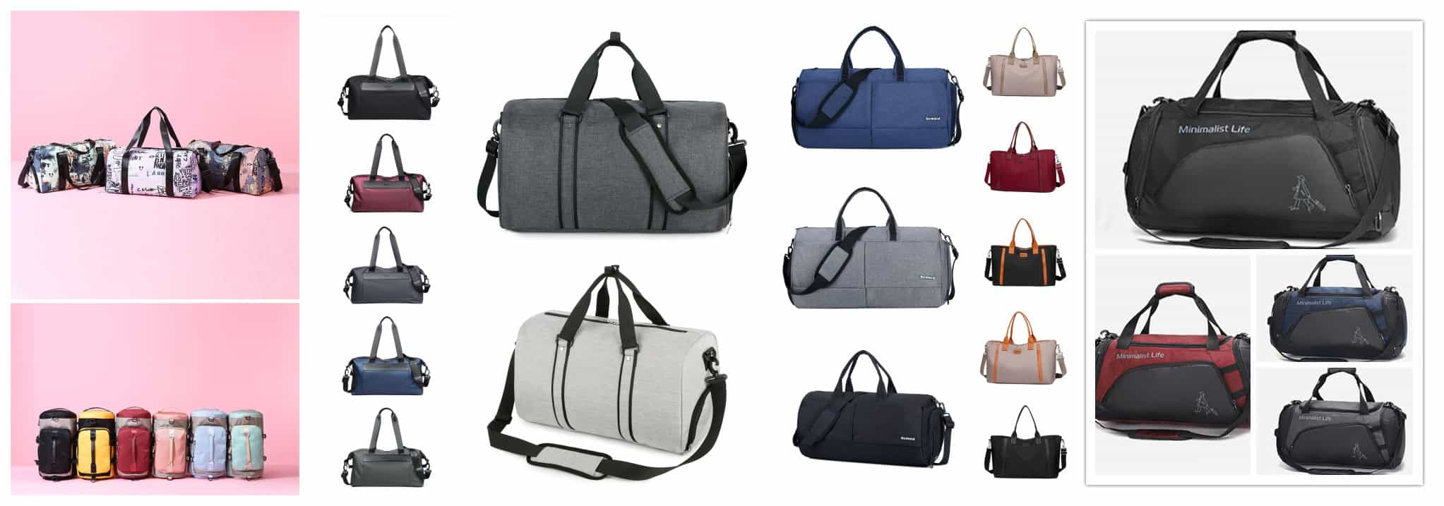 Fashionable large duffel bags