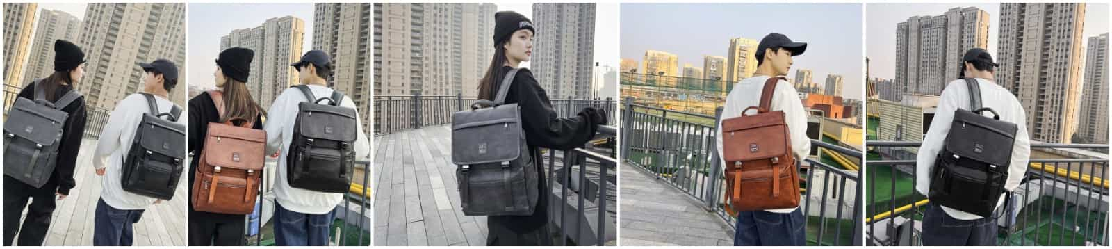 PU leather backpack