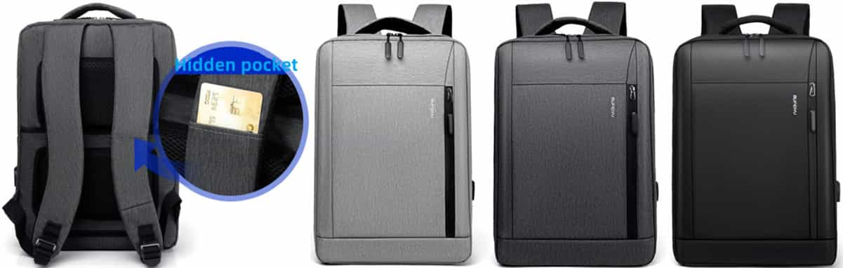 hidden pocket business laptop backpack