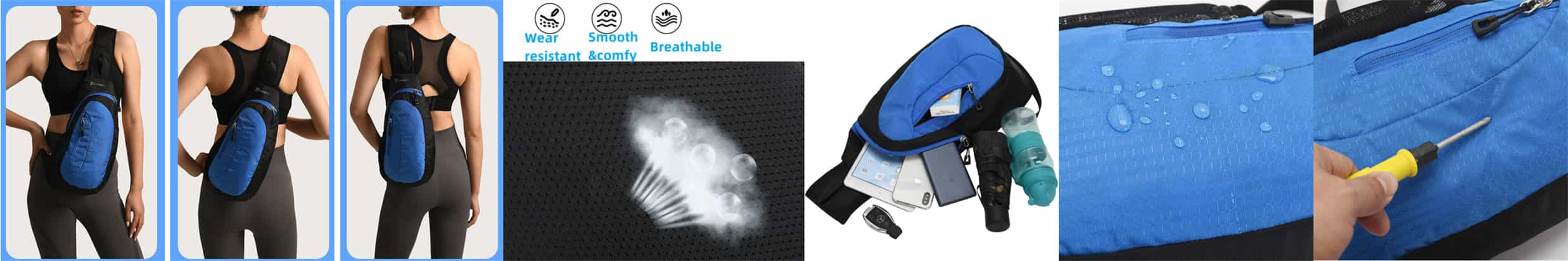 breathable pad versatile wearresistant waterproof sling bag