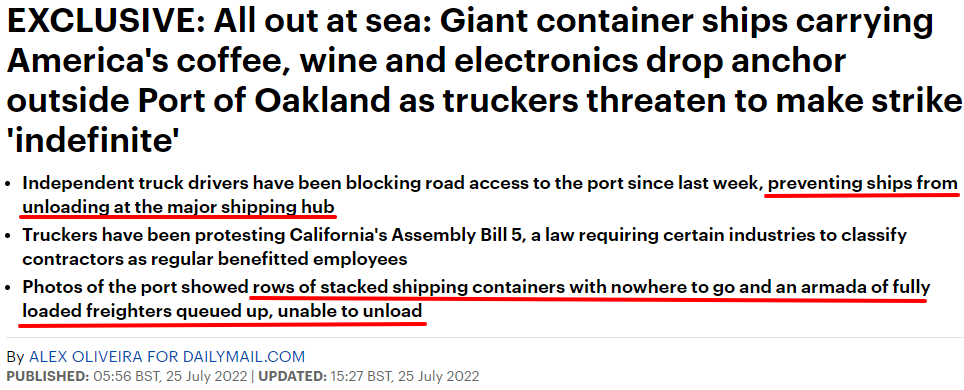 Daily Mail-Truckers threaten indefinite strike as giant container ship waits outside Auckland port