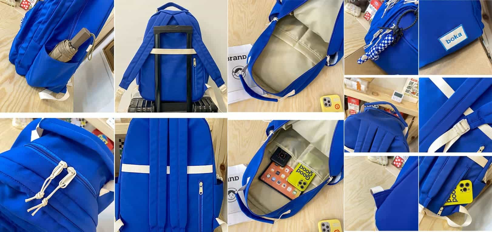 Klein blue fashion large capacity school backpack