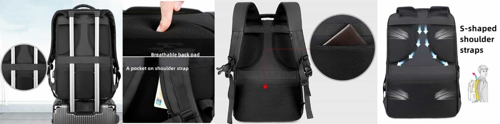 business travel luggage strap Anti Theft Backpack Gift for Men Women laptop backpack with USB Charging Port