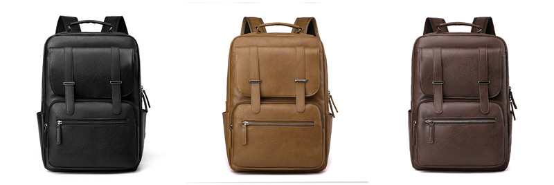 Lightweight Waterproof Leather Travel Laptop Backpack