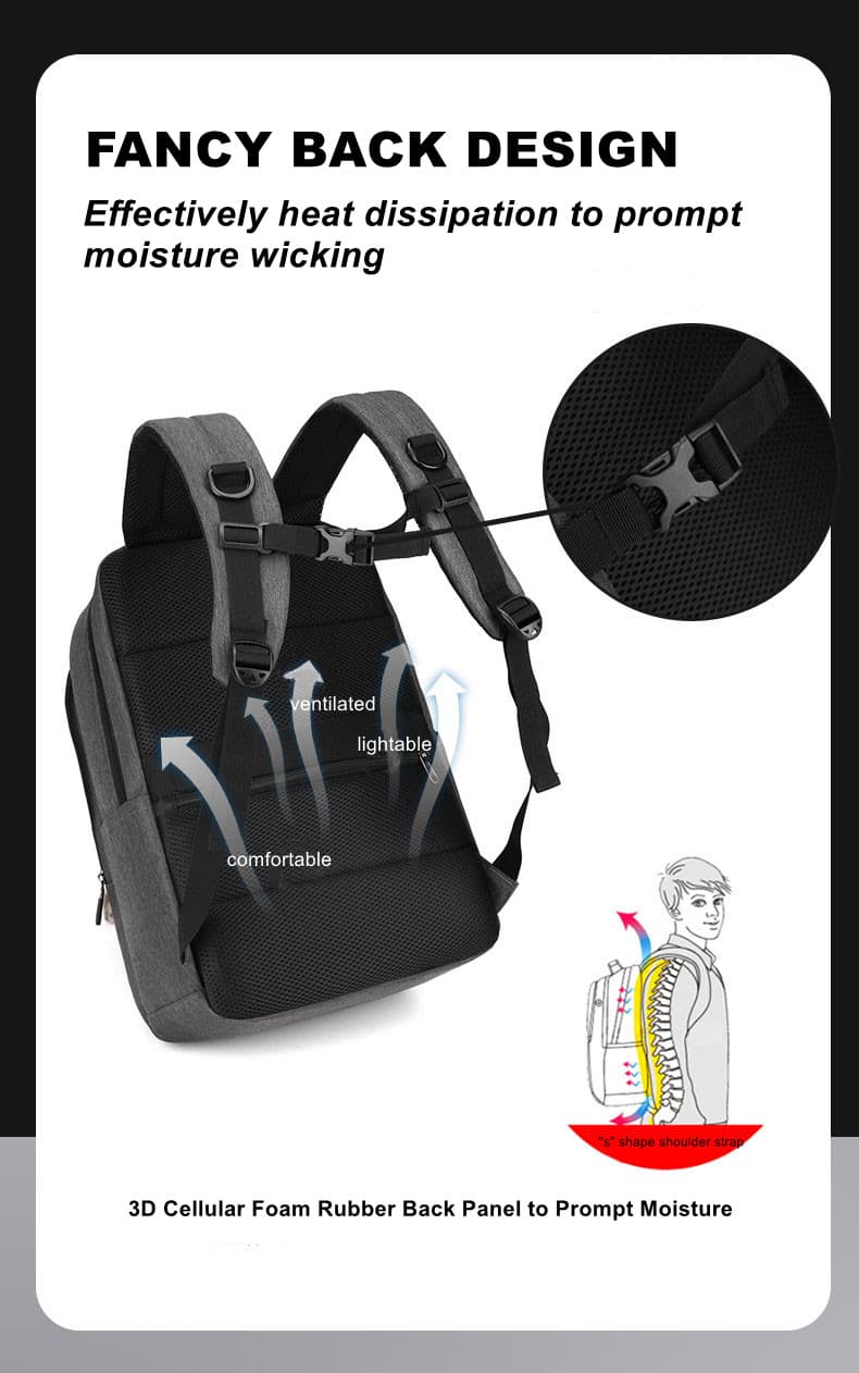 813 Backpack Laptop Men Back Design