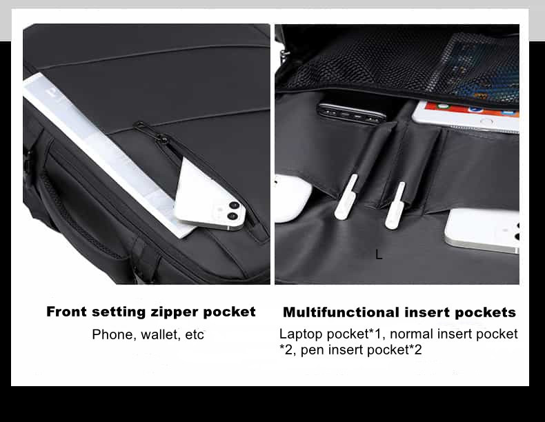 6904 Expandable Laptop Backpack Pockets