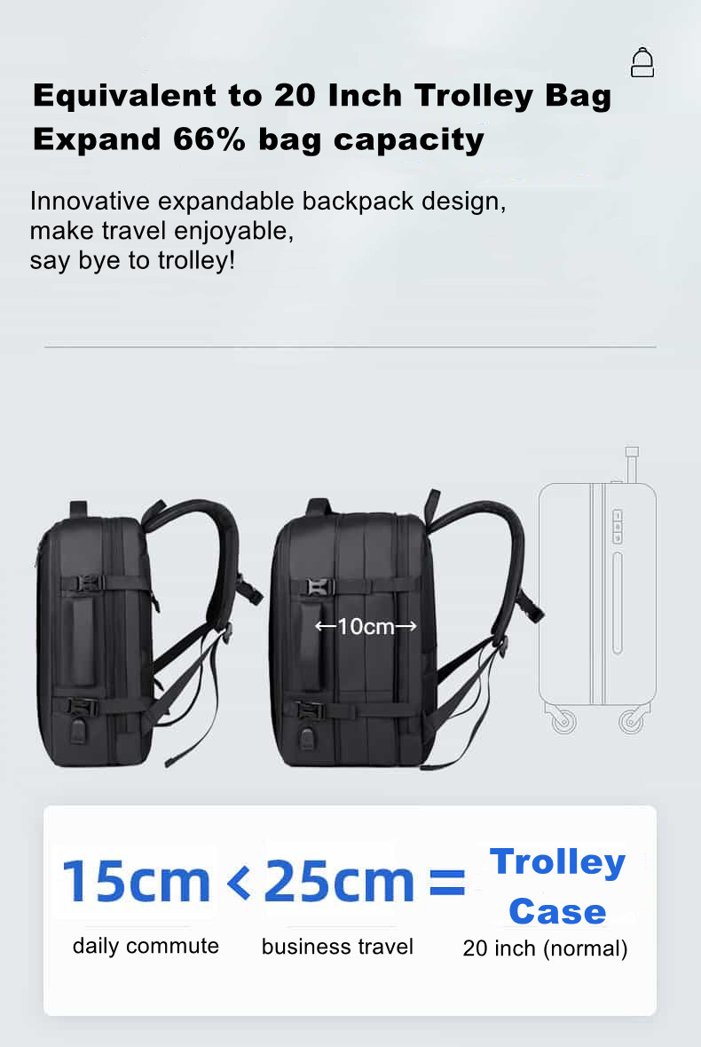 6904 Expandable Laptop Backpack Space