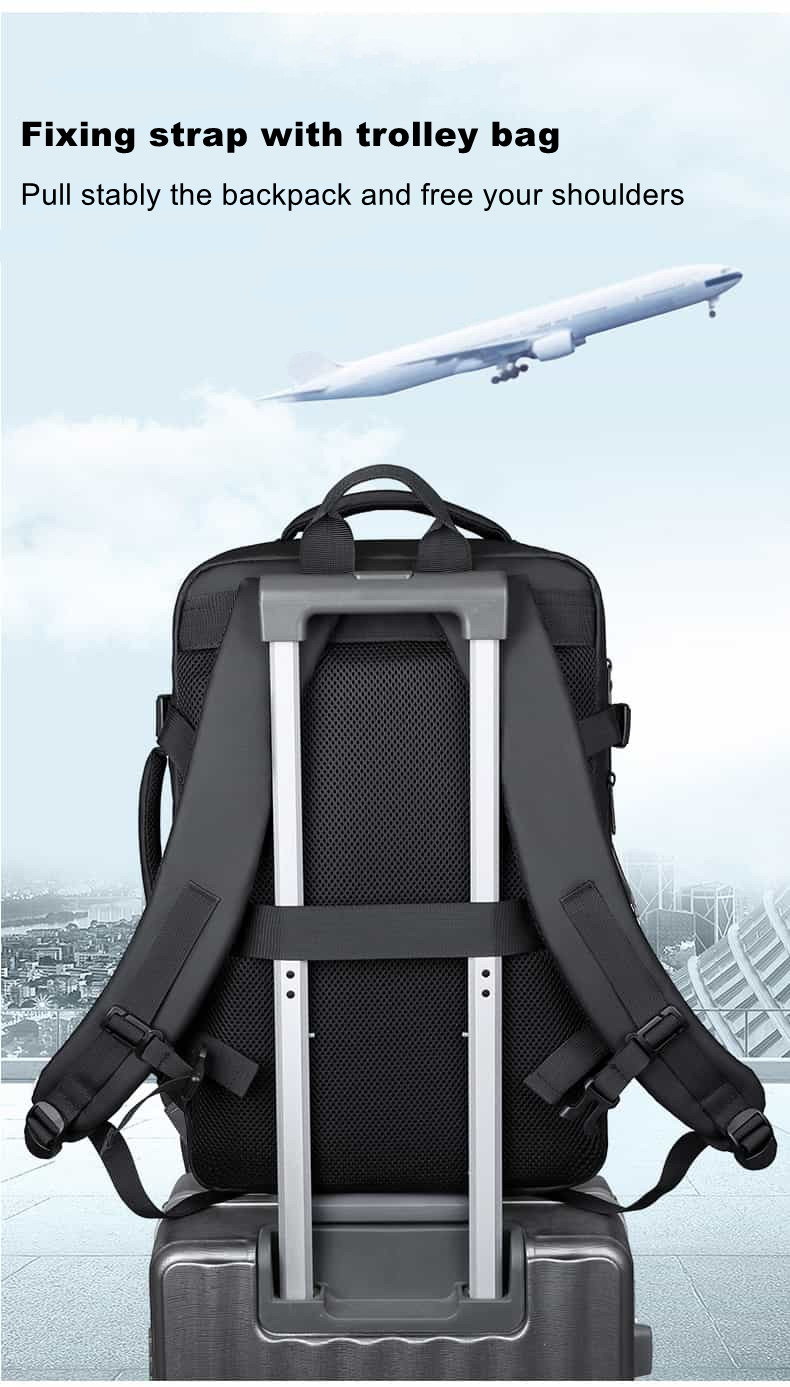 6904 Expandable Laptop Backpack Fixing Strap with Trolley Bag